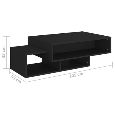 Sohvapöytä musta 105x55x32 cm tekninen puu
