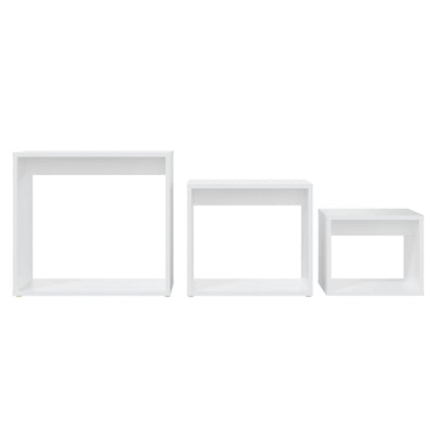 Valkoinen sarjapöydät Alberto 3 kpl (lastulevy)