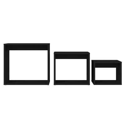 Musta sarjapöydät Alberto (3 kpl lastulevy)