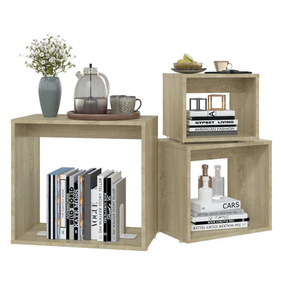 Sonoma-tammi sarjapöydät Alberto (3 kpl lastulevy)