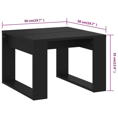 Sivupöytä musta 50x50x35 cm tekninen puu