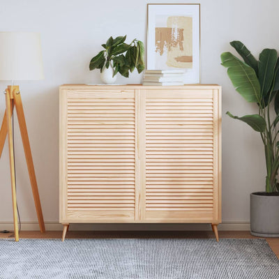 Kaapin ovet säleikkömuotoilu 2 kpl 99,3x59,4 cm täysi mänty