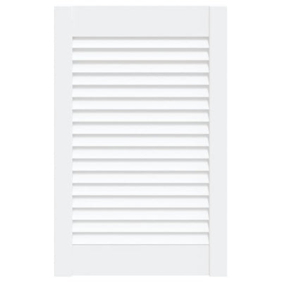 Kaapin ovi säleikkömuotoilu valkoinen 61,5x39,4 cm täysi mänty