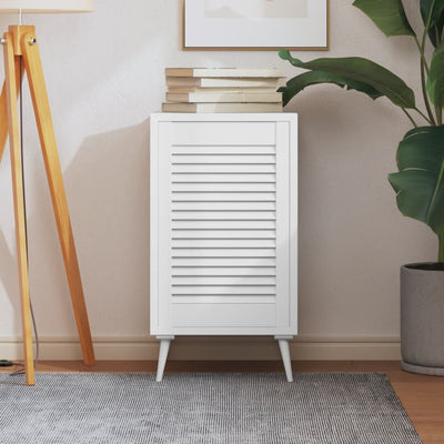 Kaapin ovi säleikkömuotoilu valkoinen 61,5x39,4 cm täysi mänty