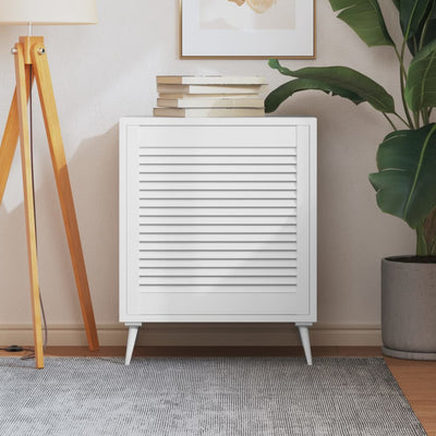 Kaapin ovi säleikkömuotoilu valkoinen 61,5x59,4 cm täysi mänty