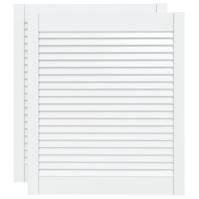 Kaapin ovet sälemuotoilu 2 kpl valk. 69x59,4 cm täysi mänty