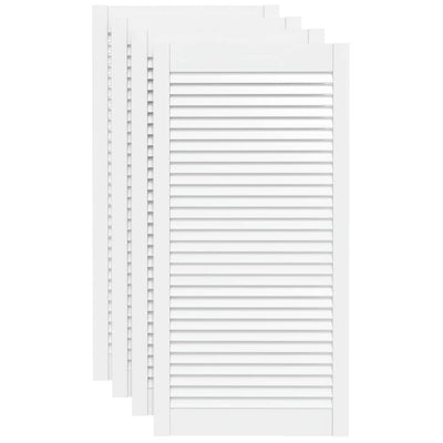 Kaapin ovet sälemuotoilu 4 kpl valk. 99,3x49,4 cm täysi mänty