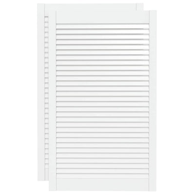 Kaapin ovet sälemuotoilu 2 kpl valk. 99,3x59,4 cm täysi mänty