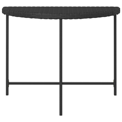 Puutarhapöytä musta 100x50x75 cm polyrottinki