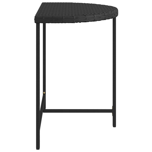 Puutarhapöytä musta 80x50x75 cm polyrottinki