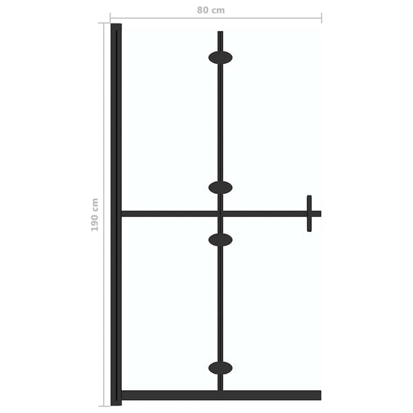 Walk-in suihkuseinä kokoontaittuva kirkas ESG-lasi 80x190 cm