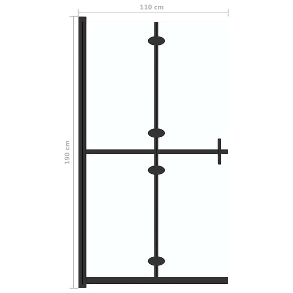 Walk-in suihkuseinä kokoontaittuva kirkas ESG-lasi 110x190 cm