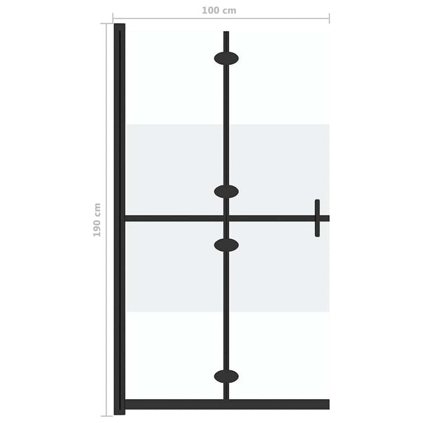 Walk-in suihkuseinä kokoontaittuva ESG 1/2 huurrelasi 100x190cm