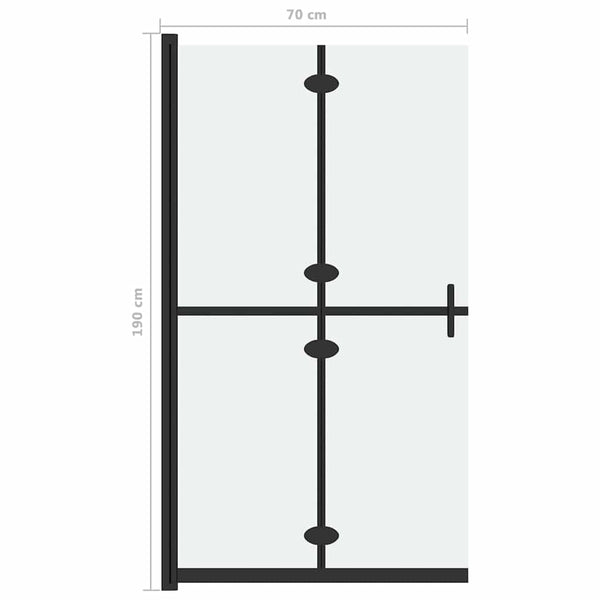 Walk-in suihkuseinä kokoontaittuva ESG-huurrelasi 70x190 cm