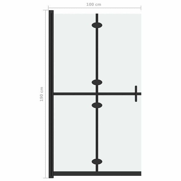 Walk-in suihkuseinä kokoontaittuva ESG-huurrelasi 100x190 cm