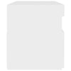 Valkoinen yöpöytä led-valoilla Moncilo 60x35x40cm (puinen)