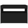 Musta yöpöytä led-valoilla Moncilo 60x35x40cm (2 kpl puinen)