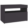 Yöpöytä LED-valoilla 2 kpl harmaa 60x35x40 cm tekninen puu