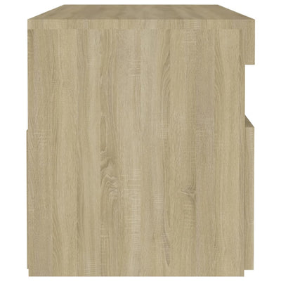 Yöpöytä LED-valoilla Sonoma-tammi 60x35x40 cm tekninen puu