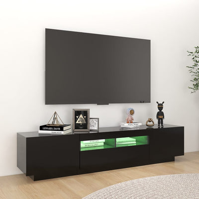 TV-taso LED-valoilla musta 180x35x40 cm