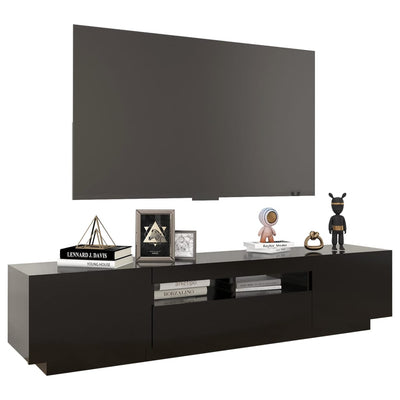 TV-taso LED-valoilla musta 180x35x40 cm