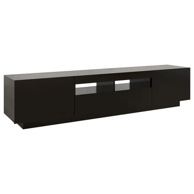 TV-taso LED-valoilla musta 180x35x40 cm