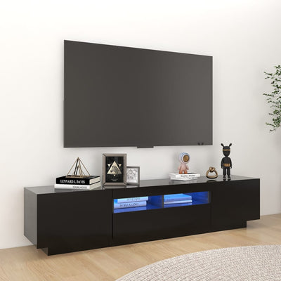 TV-taso LED-valoilla musta 180x35x40 cm