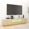 TV-taso LED-valoilla Sonoma-tammi 180x35x40 cm