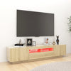 TV-taso LED-valoilla Sonoma-tammi 180x35x40 cm
