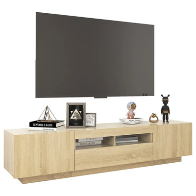 TV-taso LED-valoilla Sonoma-tammi 180x35x40 cm