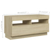 TV-taso LED-valoilla Sonoma-tammi 180x35x40 cm