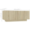 TV-taso LED-valoilla Sonoma-tammi 180x35x40 cm