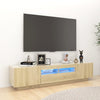 TV-taso LED-valoilla Sonoma-tammi 180x35x40 cm
