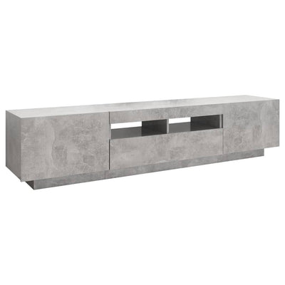 TV-taso LED-valoilla betoninharmaa 180x35x40 cm