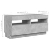 TV-taso LED-valoilla betoninharmaa 180x35x40 cm