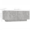 TV-taso LED-valoilla betoninharmaa 180x35x40 cm