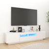 TV-taso LED-valoilla korkeakiilto valkoinen 180x35x40 cm