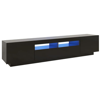 TV-taso LED-valoilla musta 200x35x40 cm