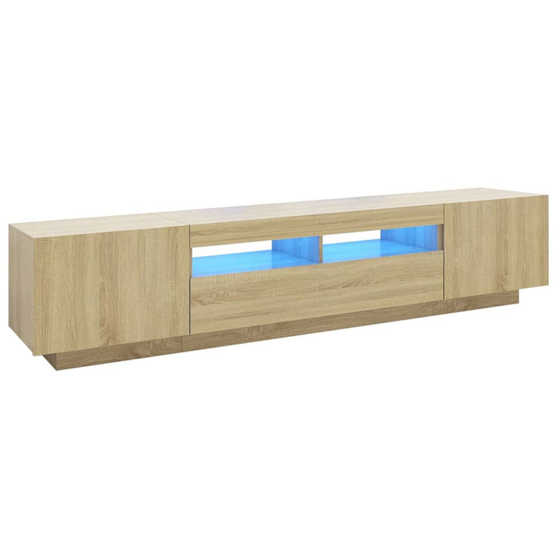 Sonoma tammi tv-taso led-valoilla Cipria 200x35x40cm