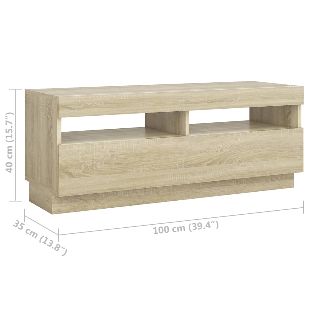 Sonoma tammi tv-taso led-valoilla Cipria 200x35x40cm