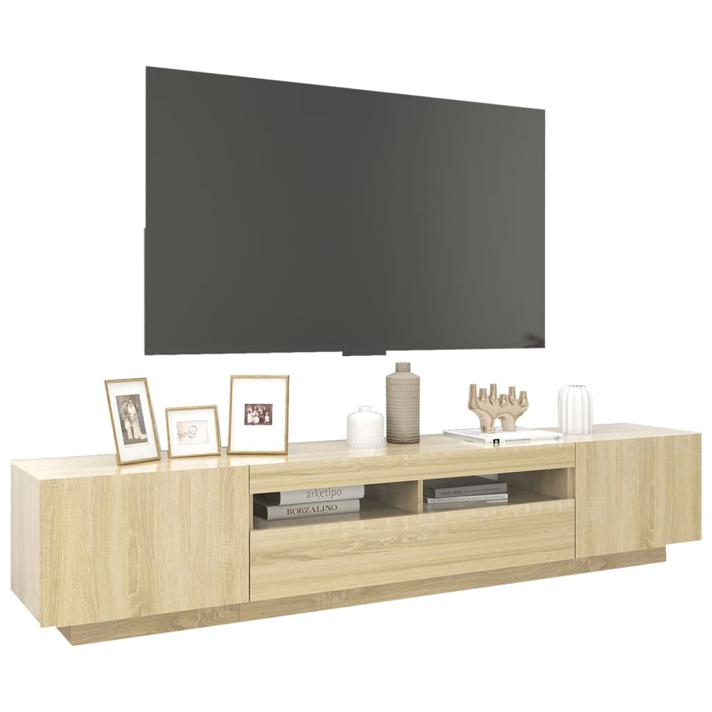 Sonoma tammi tv-taso led-valoilla Cipria 200x35x40cm