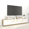 TV-taso LED-valoilla valkoinen ja Sonoma-tammi 200x35x40 cm