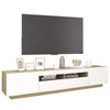 TV-taso LED-valoilla valkoinen ja Sonoma-tammi 200x35x40 cm