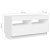 TV-taso LED-valoilla valkoinen 260x35x40 cm