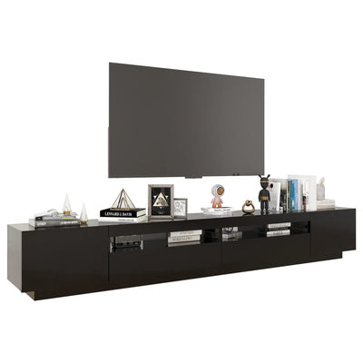 TV-taso LED-valoilla musta 260x35x40 cm