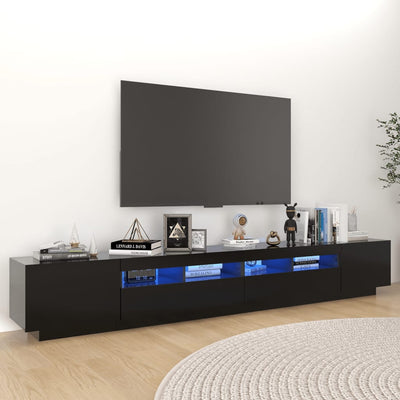 TV-taso LED-valoilla musta 260x35x40 cm