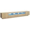 TV-taso LED-valoilla Sonoma-tammi 260x35x40 cm