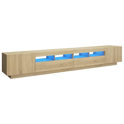TV-taso LED-valoilla Sonoma-tammi 260x35x40 cm
