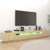 TV-taso LED-valoilla Sonoma-tammi 260x35x40 cm