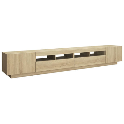 TV-taso LED-valoilla Sonoma-tammi 260x35x40 cm